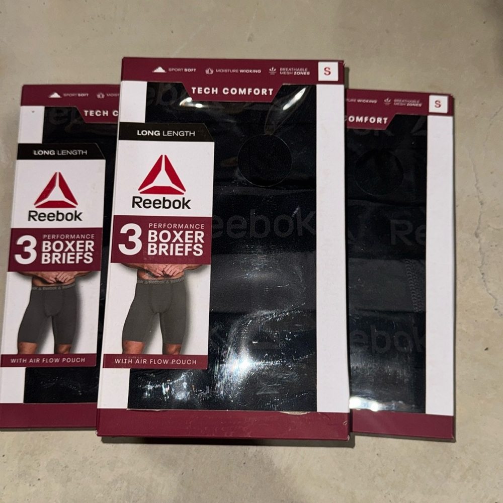 BUNDLE DEALS ✨3 Reebok Men's Underwear Tech Comfort Long Length Boxer brief 9”